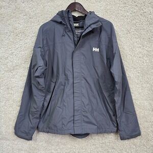 Helly Hansen Rain Jacket Mens XL Grey Hooded Tech Performance Gorpcore